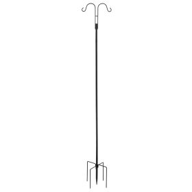 Double Shepherds Hooks for Outdoor, 8 Pack 76 Inch Heavy Duty Bird Feeder Pole, 3/4 Inch Thick Garden Hooks for Hanging Hummingbird Feeder